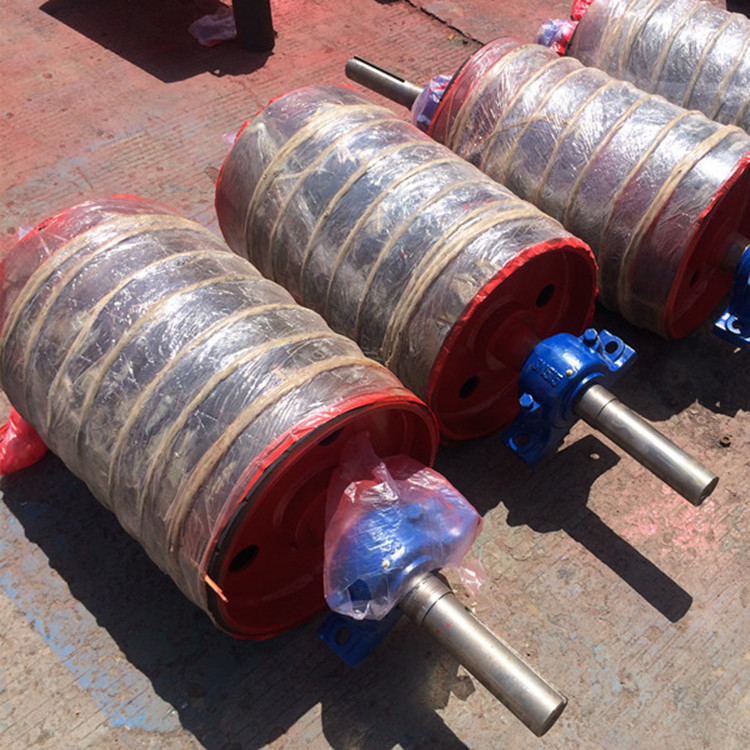 belt conveyor used Drive drum pulley rubber coated conveyor pulley