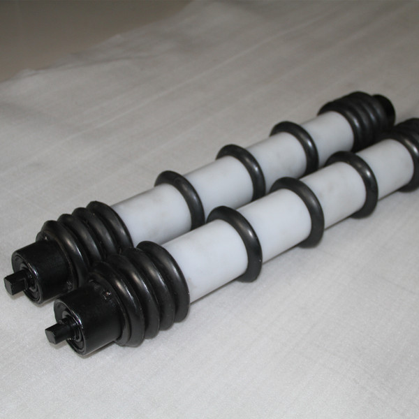 159mm diameter Mining used rubber coated cleaning roller idler