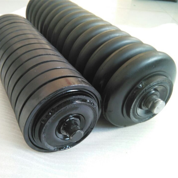 194mm outside diameter belt conveyor system used rubber coated steel pipe idler